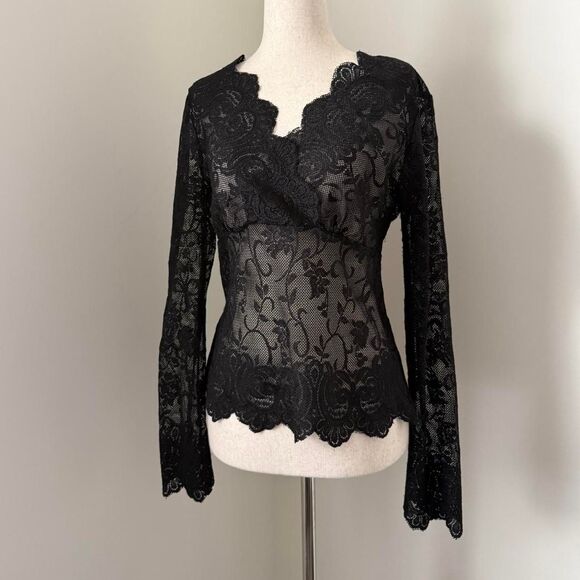 Bandolino Sheer Lace Top Size Small - Picture 1 of 4